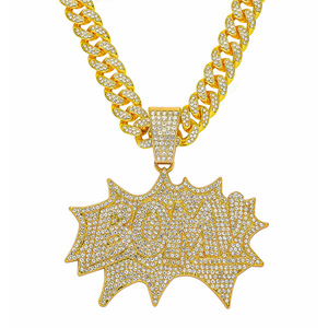 สร้อยคอจี้ตัวอักษรเรขาคณิตดีไซน์เรียบง่ายไม่ซ้ำใคร ขายดี สไตล์ฮิปฮอปเท่ๆ สำหรับผู้ชาย เครื่องประดับแฟชั่น ขายส่ง - Product Image 6