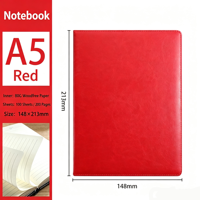 Carnet A5 en cuir PU à couverture rigide, logo personnalisé, journal de réunion d'affaires, 100 feuilles, reliure thermique, haute qualité, écriture facile