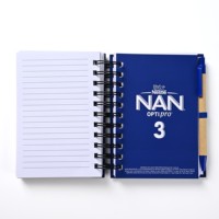 Carnet à couverture rigide personnalisé et fonctionnel avec stylo et marque-pages adhésifs, reliure spirale, pour journal de voyage, organisation personnelle et cadeau