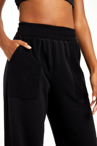 <span class=keywords><strong>Pantalon</strong></span> de jogging en coton évasé pour <span class=keywords><strong>femme</strong></span>, Logo personnalisé avec poches, <span class=keywords><strong>pantalon</strong></span> de bureau en molleton épais empilé, coupe ample - Product Image 5