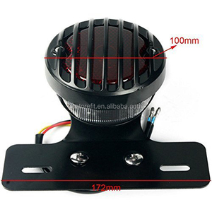 Luz Trasera Redonda de Metal Negra <span class=keywords><strong>para</strong></span> Motocicleta RTS con Soporte <span class=keywords><strong>para</strong></span> Placa de Matrícula - Product Image 6