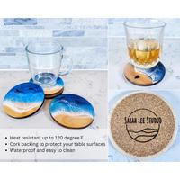 Posavasos Delgado Personalizado OEM/ODM, Ecológico, de Madera y Resina No Tóxica