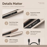 Lisseur de cheveux sans fil Torlin à batterie haute capacité rechargeable, film chauffant 23W, outil de coiffage portable, 4800mAh