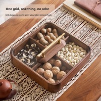 Nouveau plateau de fruits en bois massif de Style chinois ménage divisé fin d'année fruits et noix assiette à bonbons plat boîte de rangement pour les fêtes