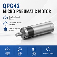 Moteur pneumatique micro QPG42 42 mm avec boîte de vitesses planétaire, couple élevé, vitesse variable, réversible pour l'automatisation industrielle