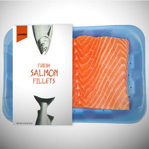 Étiquette de manchon d'emballage en papier pour poisson <span class=keywords><strong>saumon</strong></span> et fruits de mer, personnalisée et imprimée pour supermarché - Product Image 5