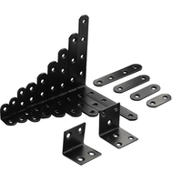 Support à angle droit en acier inoxydable noir supports en forme de L armoires en fer armoire étagère murale support Support matériel de meubles