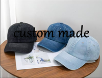 Casquettes de baseball unisexes sur mesure, style business, visière incurvée, nouveau design de logo, lettrage, tissu denim respirant, broderie à la main