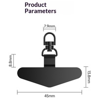 Tali Gantungan Ponsel dengan Klip Putar 360 Derajat, Rantai Logam Stainless Steel, Tali Geometris, Patch Tali Gantungan, Tali Ponsel
