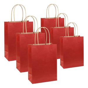 Kraft Paper Small Gift Bag with Handles <b>Tissue</b> Paper Gift Wrapping Party Bags for <b>Wedding</b> Birthday Custom Logo Printed Paper Bag - Product Image 1