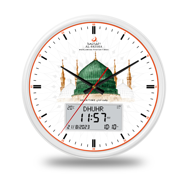 Multi-Function Electronic Ramanda Gift Mosque Muslim Azan Wall Clock With Digital LCD Display World City Time Clock FAJ-360