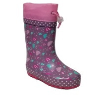 Bottes de pluie en caoutchouc imperméables pour enfants pour garçons Robot Printing Easy-On Toddler/Little Summer Season Gum Boots for Girls