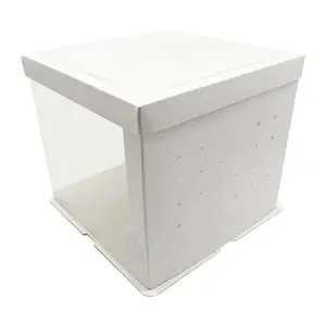 Wholesale custom high-quality translucent baked white color cake boxes