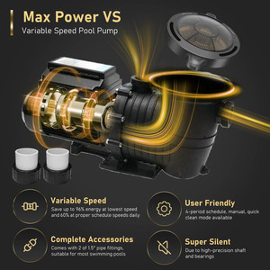 Pompa per Piscina Interrata a Velocità Variabile da 1.5HP con Inverter Completo e RS485 per Filtrazione dell'Acqua della Piscina, ad Alta Efficienza Energetica - Product Image 2