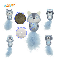 Famipet Fabricant Personnalisé Nouvelle Queue de Plume Conception Animale Chaton Jouet Doux En Peluche En Peluche Pet Chat Jouet Ensemble avec Cataire
