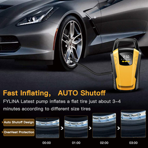 Bomba Inflable Digital para Neumáticos de <span class=keywords><strong>Coche</strong></span>, Compresor de Aire Automático, <span class=keywords><strong>Inflador</strong></span> Eléctrico de 12V, Iluminación HF4883 - Product Image 5