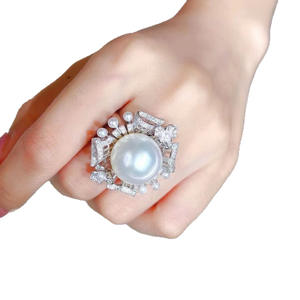 Nouvelle bague en argent pur S925 avec pendentif en perle naturelle ronde de 12-13 mm, sans défaut, chaîne en argent de 18 pouces, cadeau inclus - Product Image 5