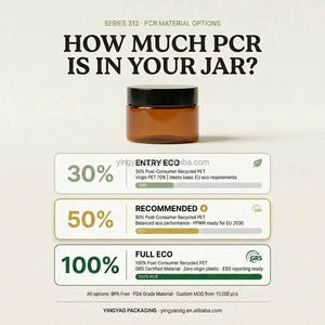 Pot en plastique PET à large ouverture, col 47, 50 mm, pour échantillons de <span class=keywords><strong>crème</strong></span>, épices, herbes, cosmétiques, OEM, 30g-150g - Product Image 6