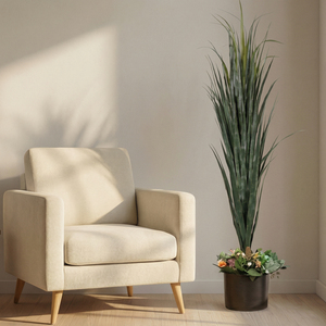 Plante artificielle décorative, herbe artificielle haute, plante en pot verte pour intérieur, décoration moderne pour la maison, le bureau, l'hôtel - Product Image 5