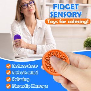 Cross-border New Children's Sensory Decompression <b>Fidget</b> Toy Soft Silicone Texture Worry Stone for Ages 0-6 Years Logo - Product Image 4