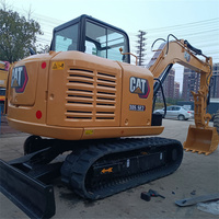 Mini-excavatrice d'occasion CAT305.5E2 5 tonnes, chenilles en caoutchouc, moteur Cat C2.4, godet de 0,22 m³, 31,6 kW, fabrication japonaise
