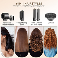 Sèche-cheveux brosse ionique 6-en-1 amélioré 2025 pour séchage rapide, multi-styler haut de gamme pour boucles et outils de coiffure