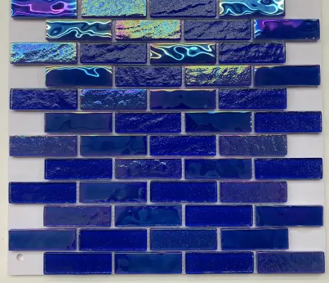 Azulejo de mosaico para piscina Mosaico Azulejos de baño Vidrio Azul Piscina Mosaico Azulejo de vidrio