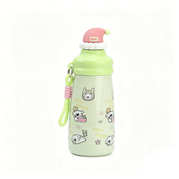Tasse Thermos Isotherme 600ml en Acier Inoxydable 304, Motif Chapeau de Noël et Chiot de Dessin Animé, avec Sangle de Transport, Mug Portable Très Attrayant
