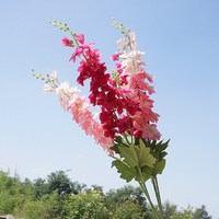 Fleur artificielle Delphinium Larkspur à 2 branches, toucher réaliste, pour arrangement de mariage