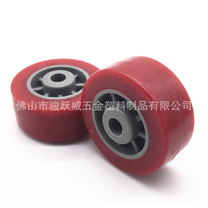 Red Pu Swivel Caster 38X17mm For Furniture Industrial Use Durable Wheel - Product Image 3