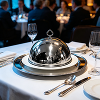 Chauffe-Plat Commercial FLEY en Acier Inoxydable avec Couvercle Haut pour Buffet, Plat de Service pour Repas Occidentaux, Idéal Mariages et Banquets