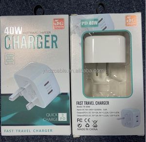 High Quality Travel Charger Multi PD Type C Power Adapter Dual Charging Box <b>Plug</b> Brick Cube Usb C Wall Charger Block - Product Image 6
