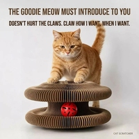 Griffoir magnétique pliable pour chat en carton alvéolé rouge, avec boule sonore froissée, jouet interactif et ludique pour le griffage et la détente des animaux de compagnie