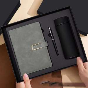 Ensemble cadeau d'affaires haut de gamme 3-en-1 : carnet A5 en cuir PU avec stylo et tasse pour papeterie de bureau exécutif, ensemble cadeau d'entreprise - Product Image 1
