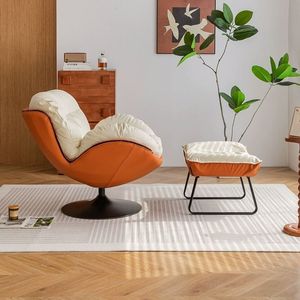 Fauteuil inclinable moderne italien écologique avec rembourrage en coton doux, fauteuil individuel pour salon et chambre à coucher - Product Image 5