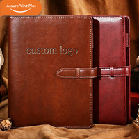 Libreta Personalizada Vintage Recargable con Anillas, Cubierta de Cuero PU/PVC, Cierre Magnético con Hebilla, para Oficina, Regalo Corporativo