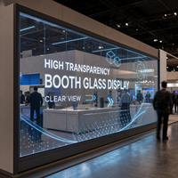 Écran LED transparent pour stand de salon professionnel, mur en verre, affichage LED personnalisé sur verre