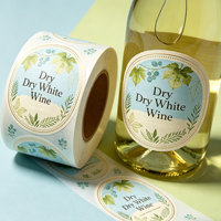 Étiquettes personnalisées pour bouteilles de vin en rouleaux, gaufrage, texture feuille d'or, logo personnalisé imprimé, autocollants d'emballage en vinyle de qualité alimentaire