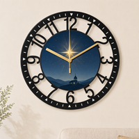 Horloge murale artistique personnalisée, horloge murale gothique d'église pour la décoration de pièce gothique et cadeau de pendaison de crémaillère sur le thème religieux