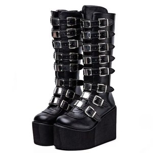 <span class=keywords><strong>Botas</strong></span> de <span class=keywords><strong>Mujer</strong></span> para Cosplay, <span class=keywords><strong>Botas</strong></span> Altas con Plataforma y Tacón Alto, <span class=keywords><strong>Botas</strong></span> Largas de Cuero con Hebilla y Correa Estilo Gótico para <span class=keywords><strong>Mujer</strong></span> - Product Image 1