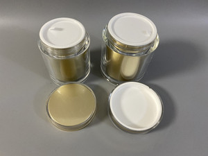 Thực Phẩm Cấp 200Ml 300Ml Đôi Tường Vàng Acrylic Nhựa Lọ Chăm Sóc Sức Khỏe Cơ Thể Kem <span class=keywords><strong>Container</strong></span> Viên Nang Lông Mi Giả Dầu Gội Đầu - Product Image 4