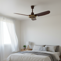 Ventilateur de plafond en métal à 3 pales de 36 pouces avec commande murale à 5 vitesses ; Convient aux chambres, salles à manger et bureaux.
