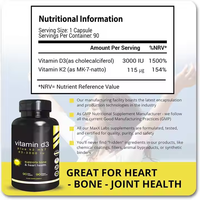 Acheter Usine OEM/ODM Marque privée Capsule de vitamine D3 K2 Supplément de vitamine D Emballage personnalisé pour aliments santé Capsules dures