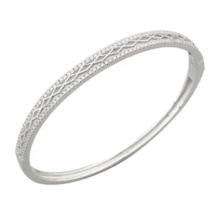 Wholesale Simple Geometry Jewelry for Women S925 Sterling Silver Bangle Zircon Men Bracelet 18K Gold Fashion Jewelry