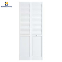 Porte pliante intérieure moderne, moulurée, peignable, avec apprêt blanc, décorative, insonorisée, gain de place, pour garde-manger et buanderie, à monter soi-même