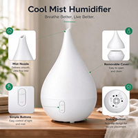 Humidificateur ultrasonique sans filtre pour chambre d'enfant, réservoir de 200 ml, aromathérapie pour chambre à coucher, humidificateur à brume fraîche silencieux et confortable