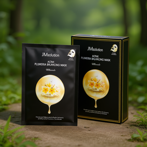 Masque équilibrant à la plumeria JMsolution Active, masque facial ultime pour tous types de peaux, infusé d'acide hyaluronique et de vitamine C, en coton - Product Image 3