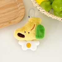 En gros, Porte-clés pendentifs pour sacs à dos en peluche mignonne en forme de chien banane, Pendentifs polyvalents, Porte-clés en peluche exquis en forme de fruits et petits animaux