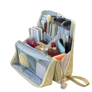 Stand up Makeup Bag Travel Portable Large Capacity Cosmetic Organizer with Dividers - Product Image 1