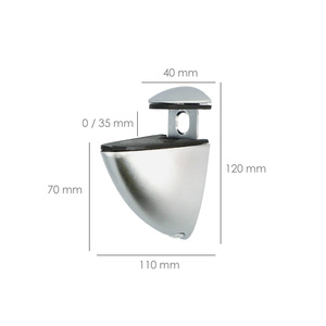 Staffa Regolabile per Mensola Pelican 1/20 mm. Cromo Opaco (1 Pezzo) - Product Image 2